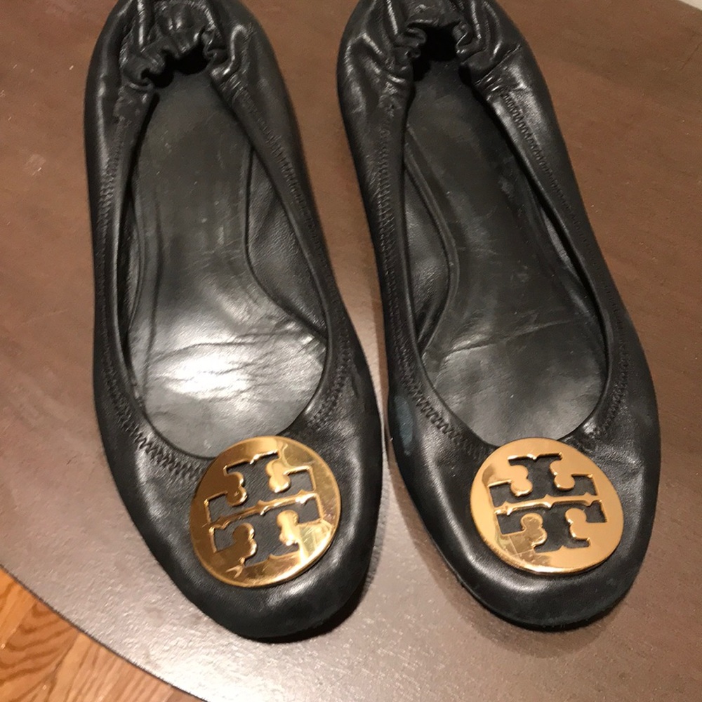 Tory Burch Leather Black flats